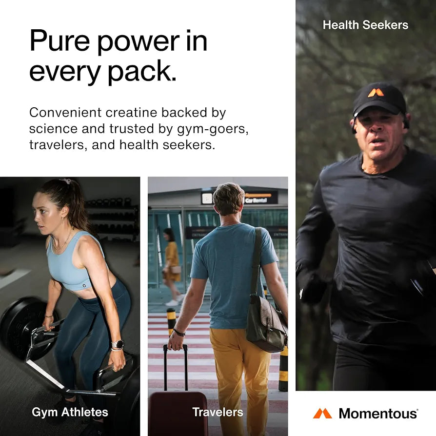 Momentous Creatine Monohydrate Powder, 5g per Serving, Unflavored