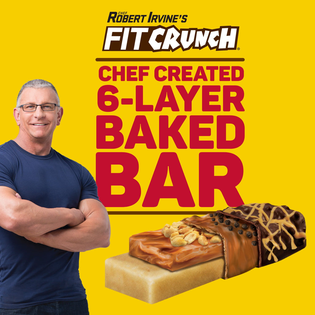 FITCRUNCH High Protein Baked Bar, Chocolate Peanut Butter, 16g Protein, 1.62 oz, 4 Count