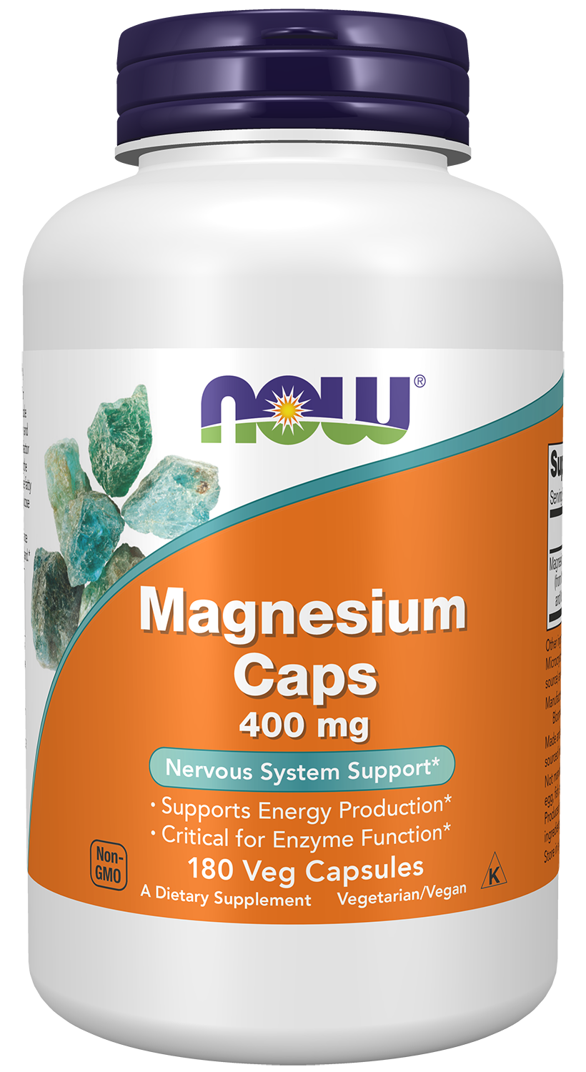 NOW Foods Magnesium 400mg 180 Vcaps