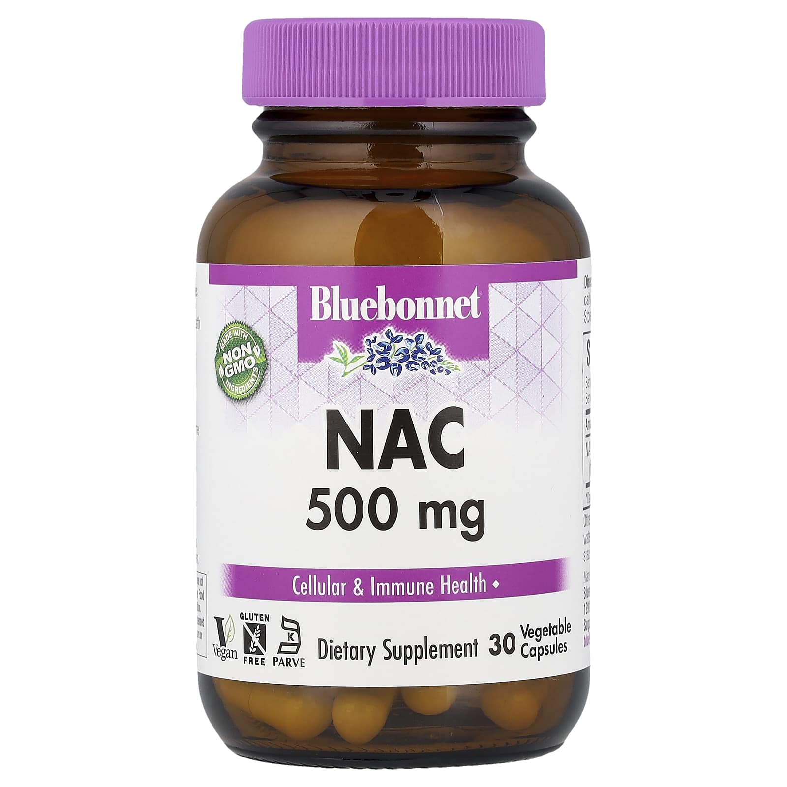 Bluebonnet Nutrition, NAC, 500 mg, 30 Vegetable Capsule