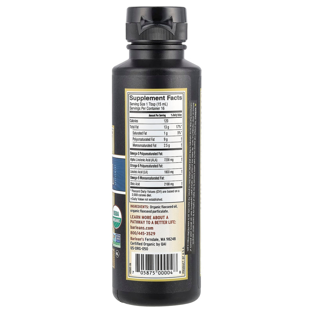 Barlean's, Organic Lignan Flax Oil, 8 fl oz (236 ml)