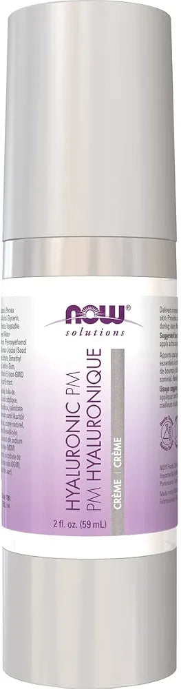 Solutions, Hyaluronic Acid PM Creme, 2 fl oz , NOW Foods