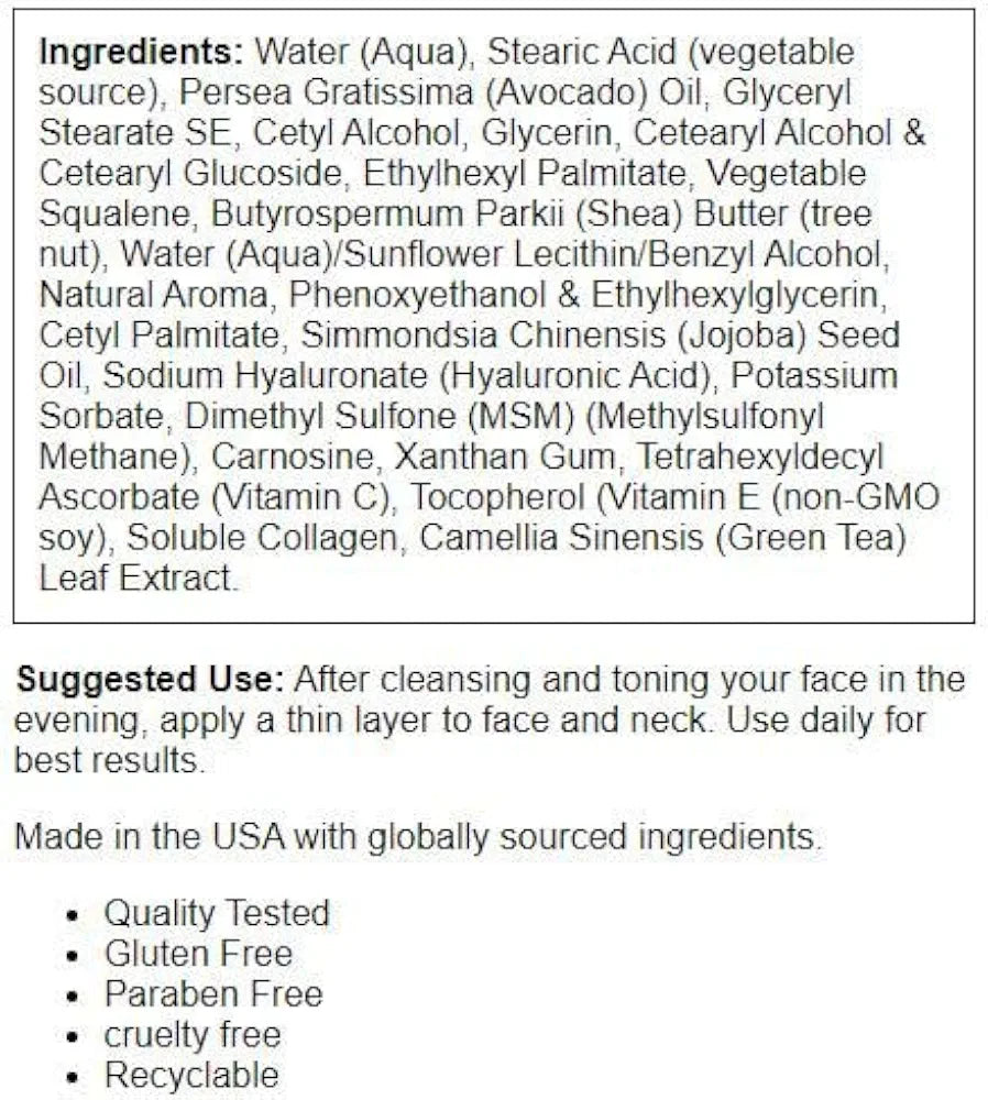 Solutions, Hyaluronic Acid PM Creme, 2 fl oz , NOW Foods