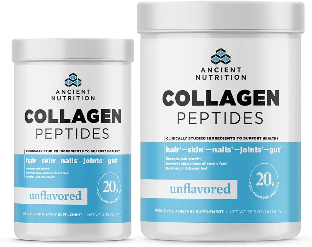 Ancient Nutrition Collagen Peptides Protein Powder, Unflavored, 14 Servings + Collagen Peptides Protein Powder, Unflavored, 28 Servings