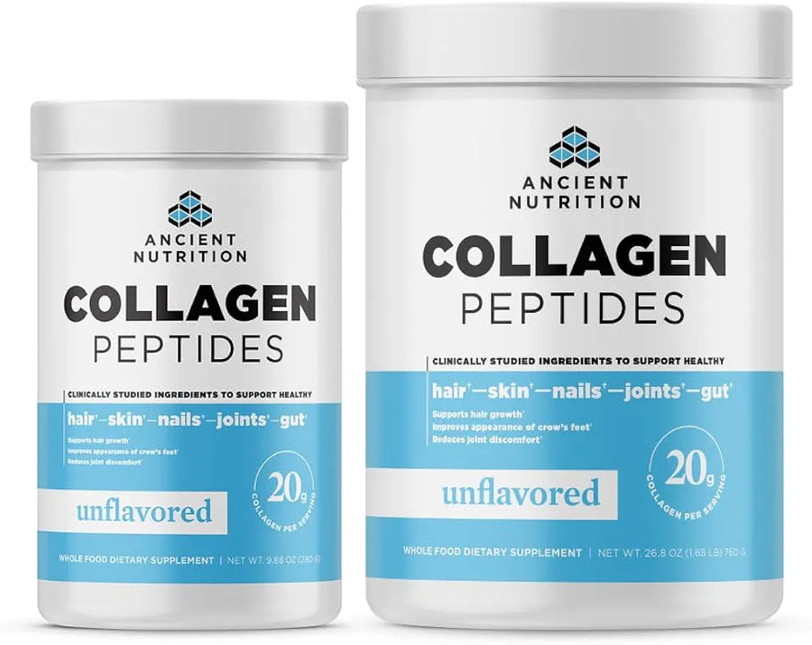 Ancient Nutrition Collagen Peptides Protein Powder, Unflavored, 14 Servings + Collagen Peptides Protein Powder, Unflavored, 28 Servings