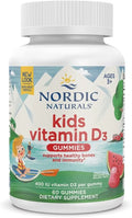 Nordic Naturals Vitamin D3 Gummies Kids, Wild Watermelon Splash - 60 Gummies - 400 IU Vitamin D3 - Bone Health, Healthy Immunity - Non-GMO, Vegetarian - 60 Servings