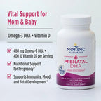 Nordic Naturals Prenatal DHA, Omega-3 + Vitamin D3, Unflavored - 90 Count