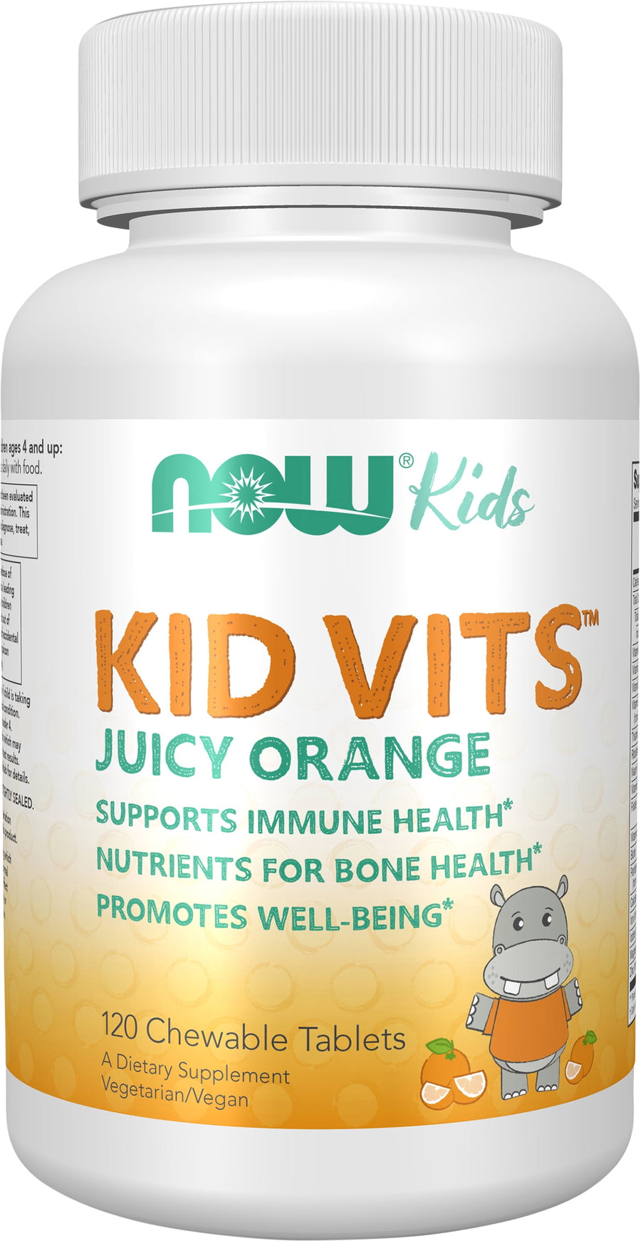 NOW Kids Supplements, Kid Vits Multivitamin, Juicy Orange, 120 Chewable Tablets