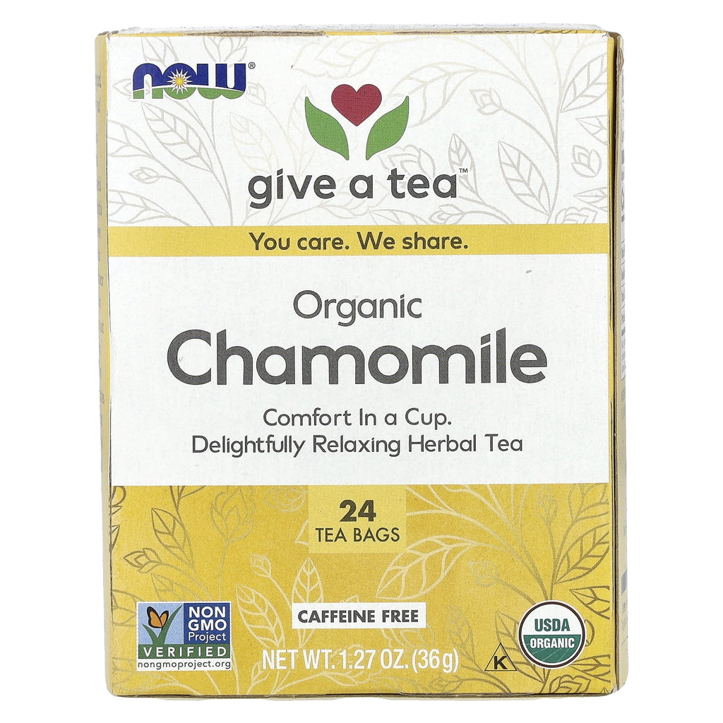 NOW Foods Organic Chamomile Herbal Tea Bags, 24 Ct