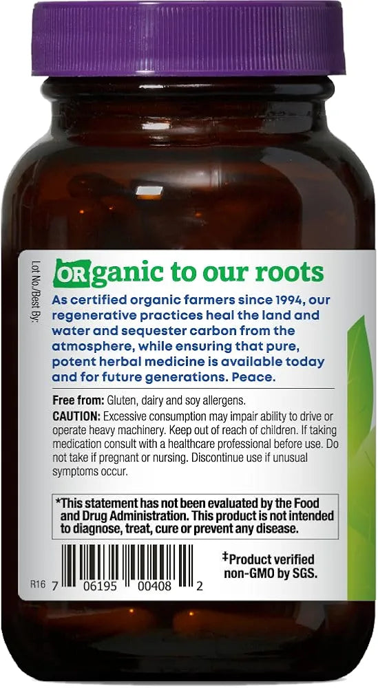 Oregon's Wild Harvest Muscle Relax Organic Herbal Supplement Vegan Capsules with Valerian, Hops and Skullcap - 90 Count