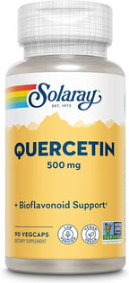 SOLARAY Quercetin 500mg Capsules - Antioxidants Supplement - Bioflavonoid and Antioxidant Support for Overall Health and Wellness - Non-GMO, Vegan, Lab Verified, 60-Day Guarantee, 90 Servings