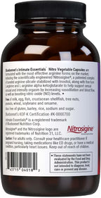 BlueBonnet Nutrition Intimate Essentials Nitro, L-Arginine, Sexual Arousal Support*, for Him & Her, Soy-Free, Gluten-Free, Vegan, 60 Vegetable Capsules