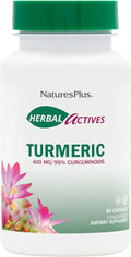 NaturesPlus Herbal Actives Turmeric - 60 Capsules - Non-GMO, Vegan, Gluten Free - 60 Servings