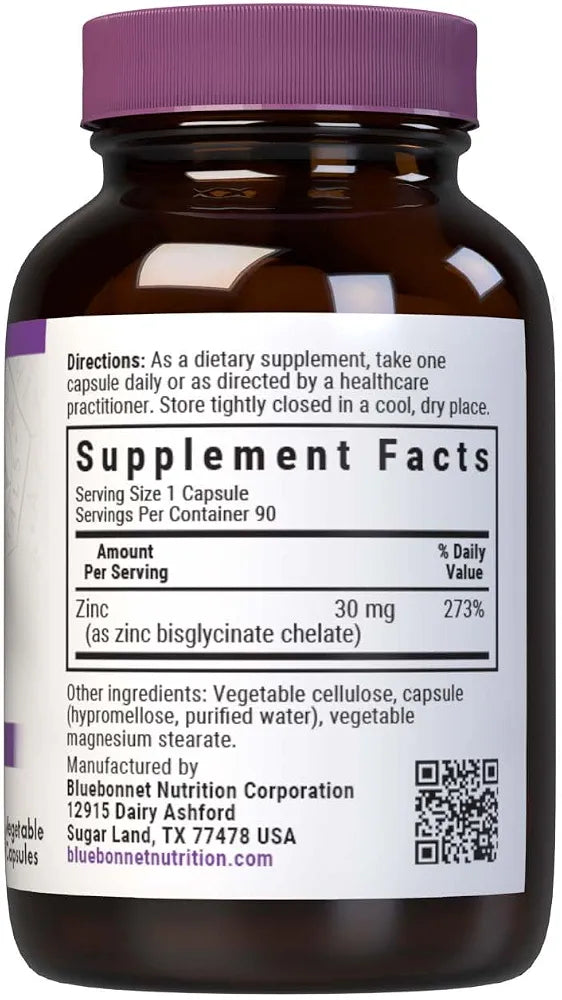Bluebonnet Albion Chelated Zinc Immune Support, 90 Capsules