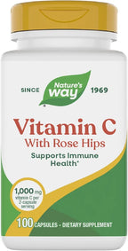 Nature's Way Vitamin C-500 with Rose HIPS; 1000 mg per Serving; 100 Capsules
