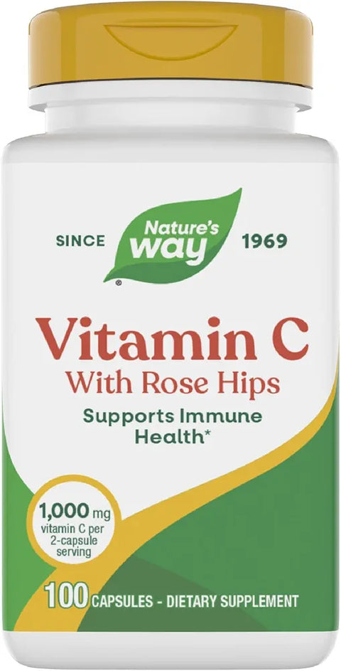 Nature's Way Vitamin C-500 with Rose HIPS; 1000 mg per Serving; 100 Capsules