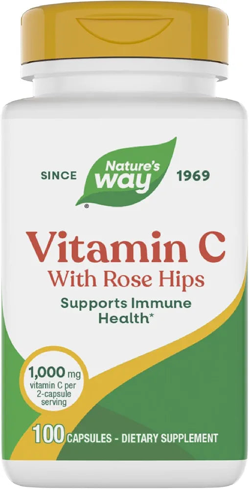 Nature's Way Vitamin C-500 with Rose Hips, 100 Capsules