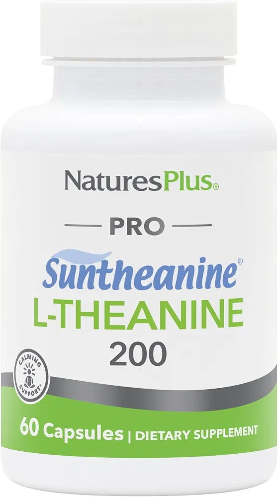 NaturesPlus PRO Suntheanine L-Theanine - 60 Capsules - Supports Calm Alertness, Healthy Relaxation & Improved Rest - Non-GMO, Vegan & Gluten Free - 60 Servings