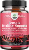Female Fertility Supplement with Prenatal Multivitamins - Fertility Support with Prenatal Choline Inositol Folate Chasteberry and CoQ10 Fertility Blend for Women to Promote Conception - 60 Count