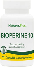 NaturesPlus Bioperine 10 - Black Pepper Extract - 90 Capsules - Supports Healthy Nutrient Absorption - Vegan, Gluten Free - 90 Servings