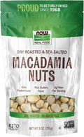 NOW Foods, Macadamia Nuts, Dry Roasted with Sea Salt, Source of Fiber, Gluten-Free and Certified Non-GMO, 9-Ounce 