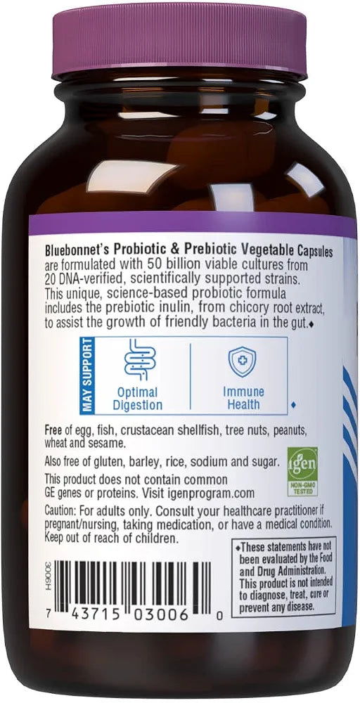 Bluebonnet Nutrition Advanced Choice Single Daily Probiotic 50 Billion , 30 Count