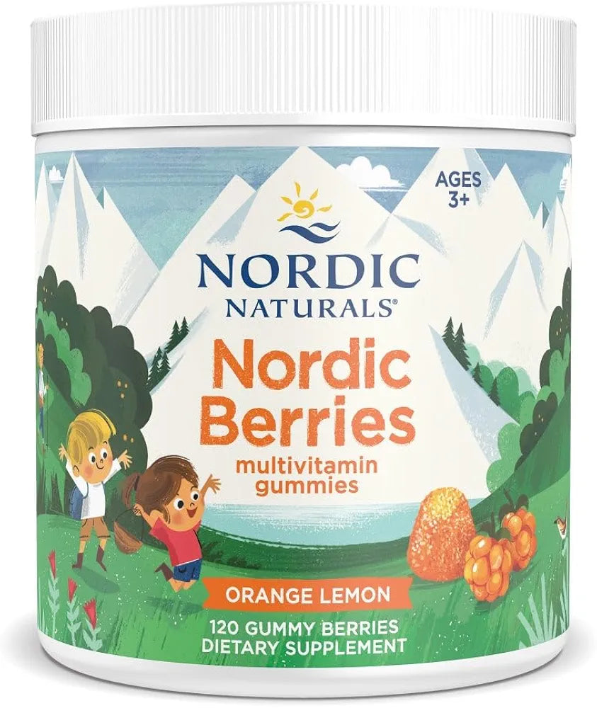 Nordic Naturals Nordic Berries, Cherry Berry - 120 Gummy Berries - Great-Tasting Multivitamin for Ages 3+ - Growth, Development, Optimal Wellness - Non-GMO, Vegetarian - 30 Servings