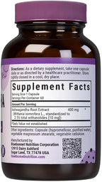 Bluebonnet Ashwagandha Root Extract, 60 Vegetable Capsules
