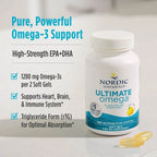 Nordic Naturals Ultimate Omega, 1280mg Omega-3 Fish Oil, Lemon - 60 Count