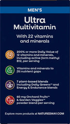 Nature's Way Alive! Men's Once Daily Ultra Potency Multivitamin Tablets, Complete High Potency Men's Daily Vitamin Promotes Heart & Muscle Function*, B-Vitamins, Zinc and Antioxidants, 60 Tablets