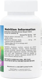 Nature's Plus Animal Parade Sugar-Free Children's Calcium Supplement - Vanilla Sundae Flavour - 90 Chewable Animal Shaped Tablets – Whole Foods - Gluten Free - 45 Servings