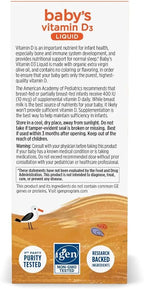 Nordic Naturals Baby’s Vitamin D3, Unflavored - 0.76 oz - 400 IU Vitamin D3 - Healthy Bones, Immune System Support, Normal Sleep Rhythms - Non-GMO, Certified Vegetarian - 90 Servings