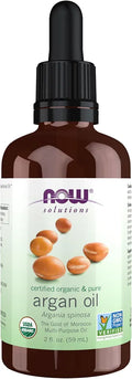 NOW Foods Solutions, Organic Argan Oil, Certified Organic and 100% Pure, "Gold of Morocco" Multi-Purpose Oil, 2-Ounce