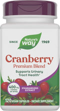 Nature's Way Premium Blend Cranberry, Urinary Tract Health Support*, with 100% Cranberry Concentrate, 400 mg Per Serving, 120 Capsules 