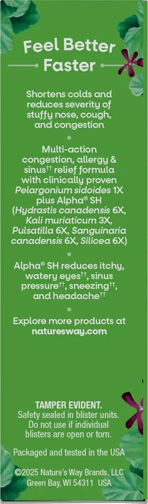 Nature's Way Umcka Allergy & Sinus Relief Chewables, Cherry, 20 ct