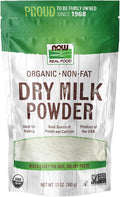 NOW Foods, Organic Non-Fat Dry Milk Powder with Protein and Calcium, Product of the USA, 12-Ounce 