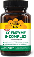Country Life Coenzyme B-Complex, 60 Capsules – Supports Energy & Metabolism, Mood & Cognitive Function – Vegan, Gluten-Free, Bioavailable B Vitamins with Choline