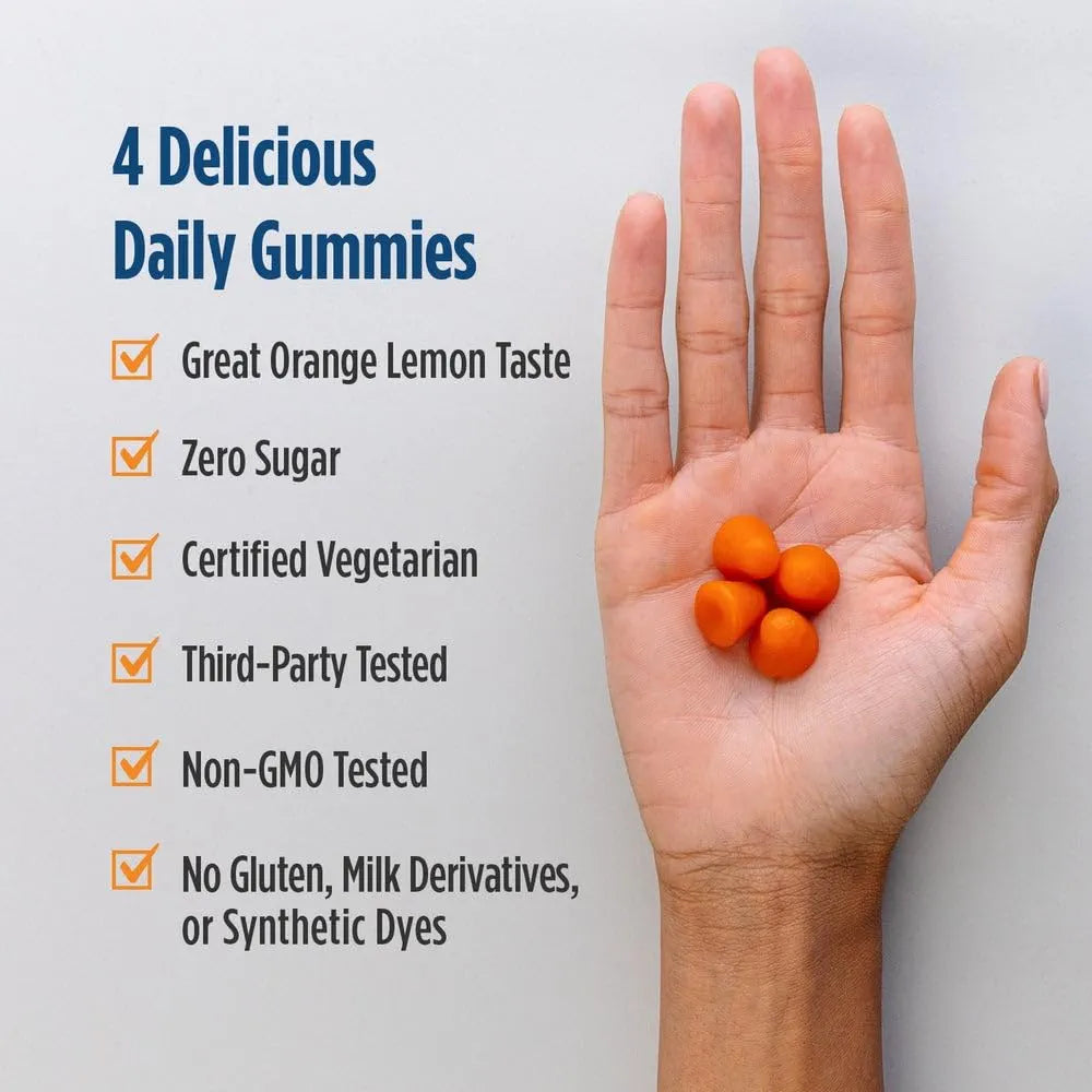 Nordic Naturals Zero Sugar Kids Multi Gummies, Orange Lemon - 120 Gummies - Great-Tasting Multivitamin for Ages 4+ - Supports Growth & Development - Non-GMO, Vegetarian - 30 Servings