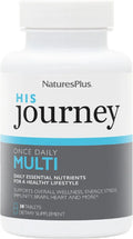 NaturesPlus His Journey - 30 Tablets - Men’s Multivitamin - 100% DV of All Vitamins - Supports Overall Wellness, Energy, Immunity & Brain Health - 30 Servings