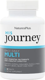 NaturesPlus His Journey - 30 Tablets - Men’s Multivitamin - 100% DV of All Vitamins - Supports Overall Wellness, Energy, Immunity & Brain Health - 30 Servings
