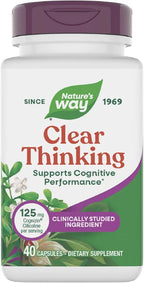 Nature's Way Clear Thinking Cognitive Performance*, Ashwagandha, Reduces Stress and Supports Cognitive Performance*, 40 Capsules