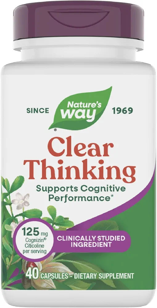 Nature's Way Clear Thinking Ashwagandha Cognitive Support, 40 Capsules
