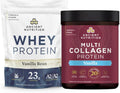 Ancient Nutrition Grass-fed Whey Protein Powder, Vanilla Bean, 35 Servings + Multi Collagen Protein Peptides Powder, Vanilla, 60 Servings