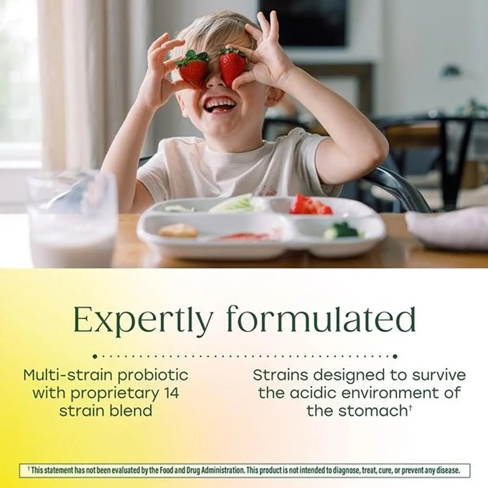 MegaFood MegaFlora Kids Probiotics - 5 Billion CFUs - Non-GMO, Vegetarian, Made Without 9 Food Allergens, Probiotics for Digestive Health- 60 Mini Capsules 