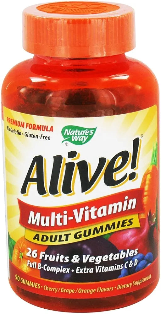 Nature's Way Alive Adult Multivitamin Gummy Chew, 90ct Bottle