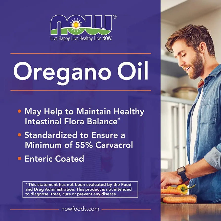 "Now Foods Oregano Oil Enteric Coated Softgels 90 Capsules "