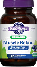 Oregon's Wild Harvest Muscle Relax Organic Herbal Supplement Vegan Capsules with Valerian, Hops and Skullcap - 90 Count