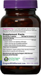 Oregon's Wild Harvest Muscle Relax Organic Herbal Supplement Vegan Capsules with Valerian, Hops and Skullcap - 90 Count