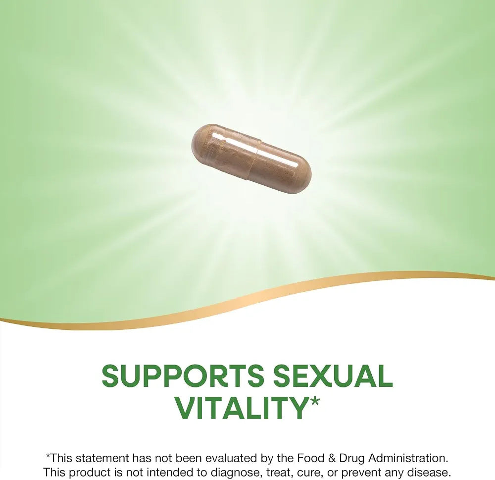 Nature's Way Horny Goat Weed, Standardized Extract, Supports Sexual Vitality*, 500 mg per Serving, Non-GMO Project Verified, 60 Vegan Capsules 