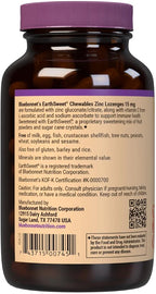 Bluebonnet Nutrition Earthsweet Zinc Lozenges 15mg Chewables, Plus 100mg of Vitamin C, Soy-Free, Gluten-Free, Kosher Certified, Dairy-Free, Vegan, Orange Flavored, 60 Lozenges